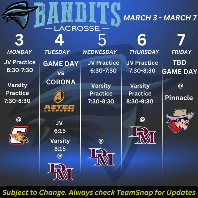 This week… Go Bandits!